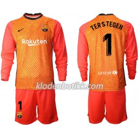 FC Barcelona Keeper TER Stegen 1 Barn draktsett 2020-2021 M003 Langermet (+ Korte bukser)